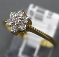 ESTATE .30CT DIAMOND 14KT YELLOW GOLD 3D CLASSIC FLOWER PROMISE FUN LOVE RING