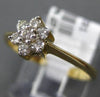 ESTATE .30CT DIAMOND 14KT YELLOW GOLD 3D CLASSIC FLOWER PROMISE FUN LOVE RING