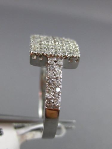 ESTATE .52CT ROUND DIAMOND 14KT WHITE GOLD 3D SQUARE PAVE CLASSIC MILGRAIN RING