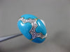 ESTATE .06CT DIAMOND & AAA TURQUOISE 14KT WHITE GOLD 3D CLOUD DESIGN FUN RING