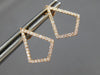 ESTATE .22CT DIAMOND 14KT ROSE GOLD 3D CLASSIC TRIANGULAR LOVE HANGING EARRINGS