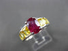 ANTIQUE 2.77CT RUBY & YELLOW SAPPHIRE 18KT WHITE GOLD CLASSIC ENGAGEMENT RING
