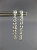 ESTATE 1.0CT DIAMOND 14KT WHITE GOLD 3D ROUND OVAL DOUBLE SIDED HOOP EARRINGS
