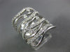 ESTATE LARGE 1.5CT DIAMOND 14KT WHITE GOLD 3D MULTI ROW SWIRL INFINITY FUN RING