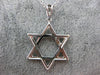 ESTATE .87CT DIAMOND 18KT WHITE GOLD 3D PAVE STAR OF DAVID FLOATING FUN PENDANT