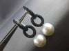 ESTATE LARGE 3.0CT AAA SAPPHIRE & AAA SOUTH SEA PEARL 18K WHITE GOLD 3D EARRINGS