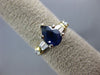 ESTATE 2.16CT DIAMOND & AAA SAPPHIRE 14K YELLOW GOLD 3D ENGAGEMENT RING #25404