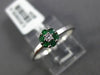 ESTATE .23CT DIAMOND & AAA EMERALD 14K WHITE GOLD FLOWER CLUSTER FRIENDSHIP RING