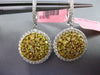 ESTATE LARGE 3.03CT INTENSE FANCY YELLOW DIAMOND 18K GOLD ROUND HANGING EARRINGS