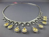 ESTATE LARGE GIA 14.22CT WHITE & FANCY YELLOW DIAMOND 18KT 2 TONE GOLD NECKLACE