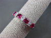 ESTATE WIDE .98CT DIAMOND & RUBY 18K WHITE GOLD WEDDING ANNIVERSARY RING E/F VVS