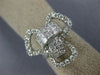 ESTATE LARGE 1.44CT DIAMOND 18KT WHITE GOLD 3D ROUND & PRINCESS FLOWER BOW RING