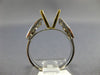 ESTATE .67CT DIAMOND 14KT 2 TONE GOLD 3D ROUND SEMI MOUNT ENGAGEMENT RING #4866