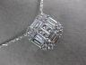 ESTATE LARGE 1.35CT DIAMOND 18KT WHITE GOLD MULTI SHAPE CLUSTER SQUARE NECKLACE