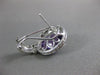 ESTATE LARGE 9.43CT DIAMOND & AAA AMETHYST 14K WHITE GOLD 3D OVAL HALO EARRINGS