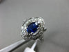 ESTATE WIDE .90CT DIAMOND & SAPPHIRE 14KT WHITE GOLD 3D FLOWER ENGAGEMENT RING