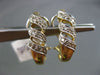 ESTATE .33CT DIAMOND 14KT WHITE & YELLOW GOLD 3 ROW FILIGREE CLIP ON EARRINGS