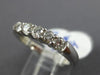 ESTATE .56CT ROUND DIAMOND 14KT WHITE GOLD 3D CLASSIC 5 STONE ANNIVERSARY RING