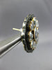 ANTIQUE LARGE 12.9 DIAMOND & AAA AQUAMARINE 14K YELLOW GOLD SILVER STUD EARRINGS