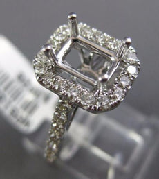 ESTATE WIDE .77CT DIAMOND 14KT WHITE GOLD 3D HALO SEMI MOUNT ENGAGEMENT RING