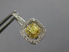 1.0CT WHITE & FANCY YELLOW DIAMOND 14KT 2 TONE GOLD SQUARE LEVER BACK EARRINGS