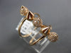 ESTATE WIDE .31CT ROUND DIAMOND 14KT ROSE GOLD 3D CLASSIC TWO ROW SPIKE FUN RING