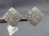 ESTATE LARGE 2.16CT DIAMOND 14KT WHITE GOLD 3D INVISIBLE CLIP ON EARRING #15771