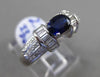 ANTIQUE 2.21CT DIAMOND & AAA SAPPHIRE 18KT WHITE GOLD 3D OVAL ENGAGEMENT RING