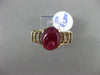 ANTIQUE 5.70CT DIAMOND & AAA RUBY 14KT YELLOW GOLD 3D PYRAMID ENGAGEMENT RING