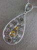 LARGE 3.09CT WHITE & FANCY YELLOW DIAMOND & AAA SAPPHIRE 14K 2 TONE GOLD PENDANT