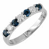 .66CT DIAMOND & AAA SAPPHIRE 14K WHITE GOLD 7 STONE SHARE PRONG ANNIVERSARY RING