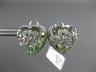 ESTATE EXTRA LARGE 18.51CT DIAMOND & AAA GREEN AMETHYST 18KT WHITE GOLD EARRINGS