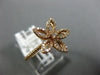 ESTATE .26CT ROUND DIAMOND 18KT ROSE GOLD ROPE MILGRAIN CLASSIC FLOWER FUN RING