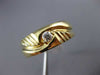 ESTATE .12CT DIAMOND 14K YELLOW GOLD SOLITAIRE MULTI WAVE MENS GYPSY RING #11663