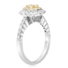 ESTATE LARGE 1.59CT WHITE & FANCY YELLOW DIAMOND 18K 2TONE GOLD ANNIVERSARY RING
