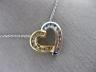 ESTATE .36CT DIAMOND 14KT TWO TONE GOLD 3D HEART CHANNEL FLOATING PENDANT 18857