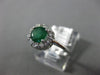 ESTATE .90CT DIAMOND & AAA EMERALD 14KT WHITE GOLD 3D FLOWER CLASSIC LOVE RING