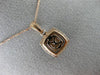ESTATE .50CT DIAMOND 14KT WHITE & ROSE GOLD CLUSTER HALO SQUARE FLOATING PENDANT