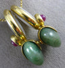 ESTATE LARGE AAA MULTI GEM 18KT YELLOW GOLD 3D DOUBLE TEAR DROP FLOATING PENDANT