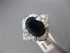 ESTATE LARGE 2.71CT DIAMOND & SAPPHIRE 18KT WHITE GOLD 3D OVAL ENGAGEMENT RING