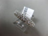 ESTATE 1.10CT DIAMOND 14KT WHITE GOLD 3D THREE ROW PAVE WEDDING ANNIVERSARY RING