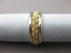 ANTIQUE WIDE 14KT WHITE & YELLOW GOLD WOVEN WEDDING ANNIVERSARY RING 7mm #23564