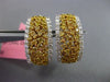 ESTATE LARGE 2.97CT WHITE & FANCY INTENSE DIAMOND 18KT TWO TONE GOLD 3D EARRINGS