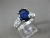 ESTATE 3.46CT DIAMOND & AAA SAPPHIRE 14KT WHITE GOLD OVAL ENGAGEMENT RING #26286