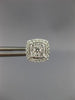 ESTATE .50CT DIAMOND 14K WHITE GOLD 3D CLUSTER SQUARE HALO CLASSIC STUD EARRINGS