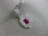 ESTATE SMALL .12CT DIAMOND & AAA RUBY 18KT WHITE GOLD FILIGREE MILGRAIN PENDANT