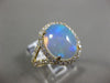 ESTATE LARGE 3.62CT DIAMOND & AAA AUSTRALIAN OPAL 14K YELLOW GOLD OVAL HALO RING