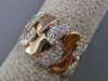 ESTATE WIDE .33CT DIAMOND 14KT WHITE & ROSE GOLD 3D HANDCRAFTED SEMI CIRCLE RING