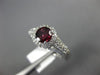 ESTATE 1.12CT DIAMOND & AAA ROUND RHODOLITE 14KT WHITE GOLD 3D ENGAGEMENT RING
