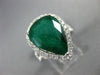ESTATE EXTRA LARGE 6.27CT DIAMOND & AAA EMERALD 18KT WHITE GOLD ENGAGEMENT RING